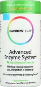 RAINBOW LIGHT: Advanced Enzyme System Rapid Release Formula, 180 Vegetarian Capsules