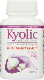 KYOLIC: Aged Garlic Extract Total Heart Health Formula 108, 100 Capsules