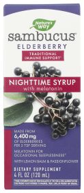 NATURES WAY: Sambucus Elderberry Night Time Syrup, 4 oz