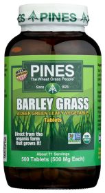 PINES WHEAT GRASS: Barley Grass 500 mg Organic, 500 cp