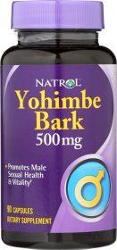 NATROL: Yohimbe Bark 500 mg, 90 Capsules