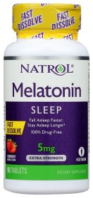 NATROL: Melatonin Fast Dissolve Tablets Strawberry 5 mg, 90 tablets