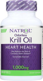 NATROL: Odorless Krill Oil 1000mg, 30 cp