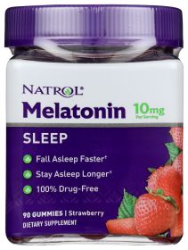 NATROL: Melatonin Gummies Sleep Support Strawberry 10mg, 90 pc