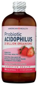 AMERICAN HEALTH: Probiotic Acidophilus Natural Strawberry Flavor, 16 oz