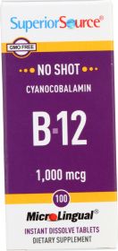 SUPERIOR SOURCE: No Shot Cyanocobalamin B-12 1,000 mcg, 100 tb