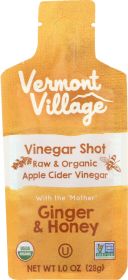 VERMONT VILLAGE: Vinegar Shot Ginger & Honey Drink, 1 oz