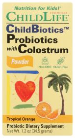 CHILD LIFE: Probiotics with Colostrum Powder Natural/Orange Pineapple Flavor, 1.70 oz