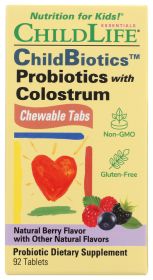 CHILD LIFE: Probiotics with Colustrum Mixed Berry Flavor, 90 tb