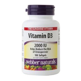 WEBBER NATURALS: Vitamin D3 2000 IU, 100 softgels