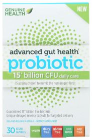 GENUINE HEALTH: Probiotic 15 Billion CFU, 30 vc