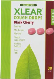 XLEAR: Black Cherry Sugar Free Cough Drops, 30 pc