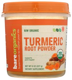 BAREORGANICS: Organic Turmeric Root Powder, 8 oz