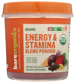 BAREORGANICS: Energy Stamina Pwdr Org, 8 oz