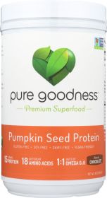 PURE GOODNESS: Pumpkin Seed Chocolate Protein Powder, 16 oz