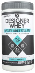 DESIGNER PROTEIN WHEY: Designer Whey Native Whey Vanilla Milk, 1.85 lb