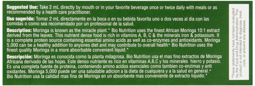 BIO NUTRITION: Moringa 5000 Super Food Liquid, 4 oz