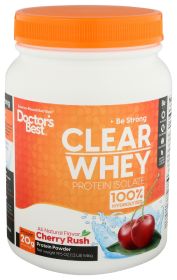 DOCTORS BEST: Clear Whey Protein Isolate Cherry Rush, 546 gm