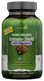 IRWIN NATURALS: Global Wellness Immuno Shield With Elderberry, 60 sg