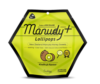 MANUDY: Manuka Honey Sweets Lollipops Kiwifruit Flavour, 1 bg