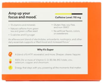 EBOOST: Super Powder Mind Plus Body Energizer Orange Flavor, 3.8 oz