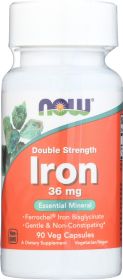 NOW: Iron 36 mg Double Strength, 12 vc