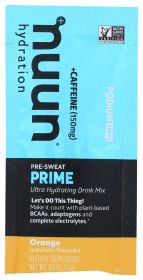 NUUN: Pre Sweat Prime Caffeine Orange Flavored Packet, 0.5 oz