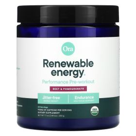 ORA ORGANIC: Renewable Energy Performance Pre Workout Beet & Pomegranate, 200 gm