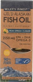 WILEYS FINEST: Peak Omega 3 Liquid Wild Alaskan Fish Oil, 4.23 oz