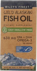 WILEYS FINEST: Easy Swallow Minis Wild Alaskan Fish Oil, 180 sg