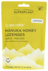 MELORA: Lemon Manuka Honey Lozenges, 2.1 oz