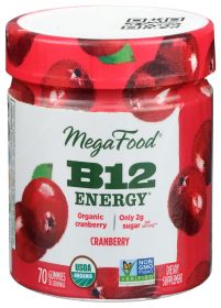 MEGAFOOD: B12 Energy Gummies Cranberry, 70 pc