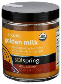 SOLSPRING: Organic Golden Milk, 2.64 oz