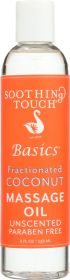 SOOTHING TOUCH: Fractionated Coconut Massage Oil Unscented, 8 fo