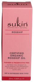 SUKIN: Certified Organic Rosehip Oil, 0.85 fo